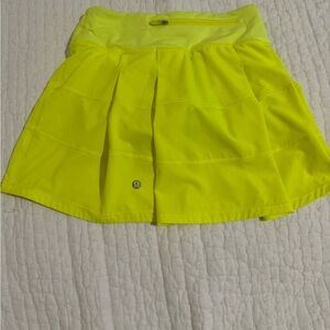 Lululemon Athletica Neon Yellow Mini Skirt